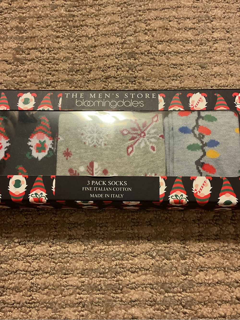 Bloomingdale’s men’s 3 pack of fine Italian cotton socks size 10-13 nwt gift set
